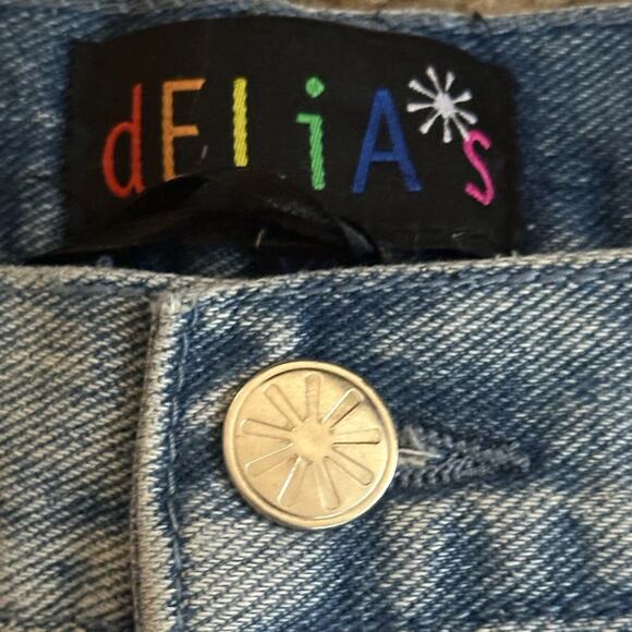 DELIA’S NWT Light WASH DENIM JEANS CHECKERBOARD TRIM OUTER LEG SIDES HALLOWEEN - Picture 2 of 9
